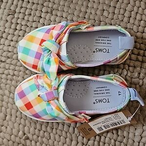Toms Tiny Alpargatas Plaid/Bow